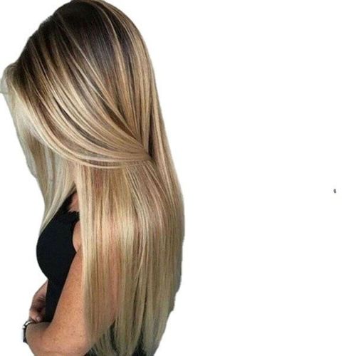 Perruque Femme, Perruque Longue Droite, Perruque Naturelle Avec Cheveux De Poney 