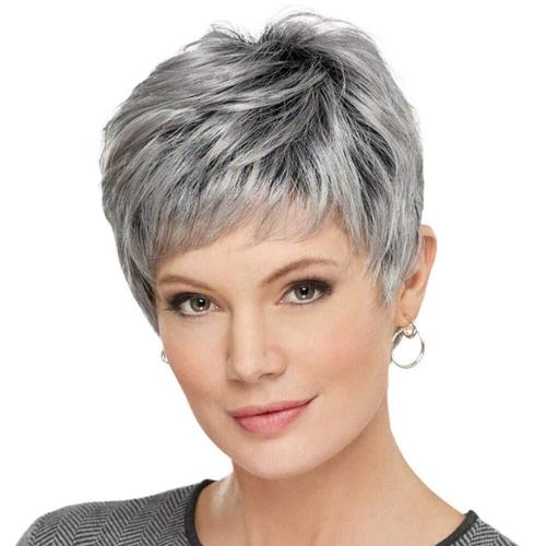 Perruque Cheveux Courts Pour Femme, Beaux Cheveux Courts, Frange, Naturel 