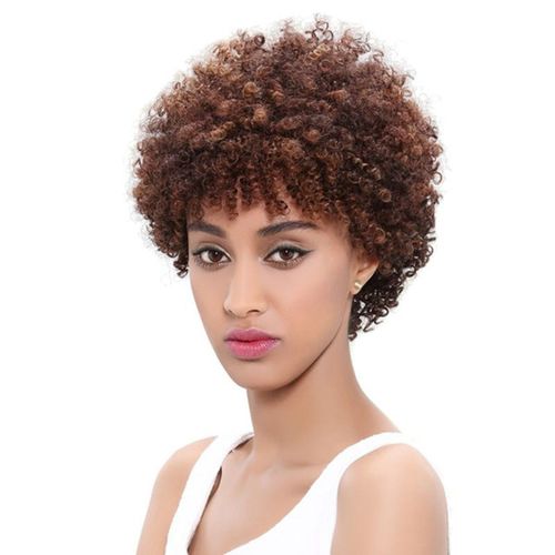 Perruque Pour Femme, Petite Perruque De Cheveux Bouclés, Cheveux Courts Moelleux 