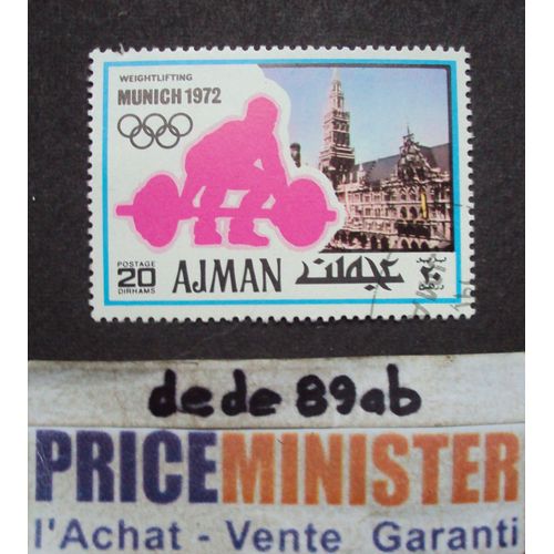 Emirats Arabes Unis..  20 Dirahms Ajman . Jeux Olympiques De Munich 1972 : Weightlifting,Haltérophilie . Oblitéré.