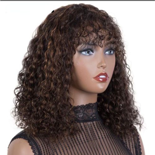 Perruque De Cheveux Humains Pour Femme, Cheveux Blonds Courts Avec Racines Noires 
