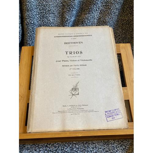 Beethoven Trios Piano Violon Violoncelle Vol. 2 Partition Dukas Durand & Fils