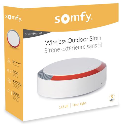 SOMFY 2401491 - Sirène extérieure sans fil - Compatible Home Alarm (Advanced) et Somfy One (+) - 112dB & Flash lumineux