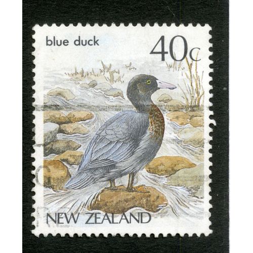Timbre Oblitéré New Zealand, Blue Duck, 40 C