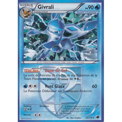 Carte Pokemon - Givrali - 23/116 - Holo Rare - ( Image Brillante ) Glaciation Plasma -