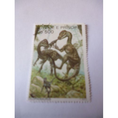 Timbre "Tomé Et Principé 1993 :Dilophosaurus".
