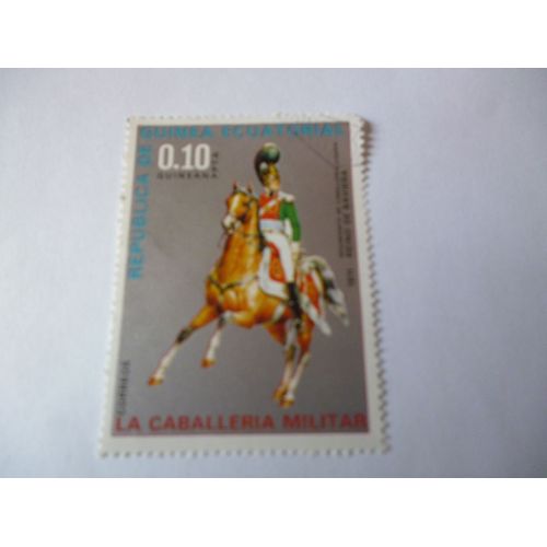 Timbre "Guinée Équatoriale :Régiment De Cavalerie Légère".