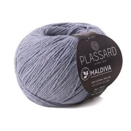 Pelote De Coton Et Lin À Tricoter Maldiva - Plassard 22 Bleu