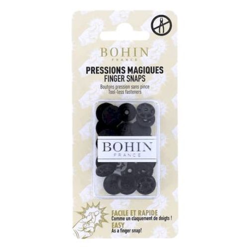 Pressions Magiques - Boîte De 8 Boutons Pression Sans Pince 13 Mm - Bohin Noir