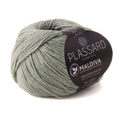 Pelote De Coton Et Lin À Tricoter Maldiva - Plassard 77 Vert