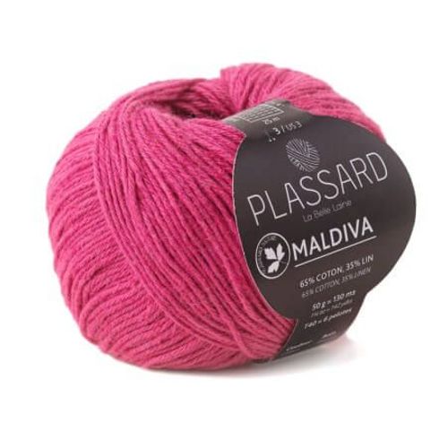 Pelote De Coton Et Lin À Tricoter Maldiva - Plassard 32 Rose