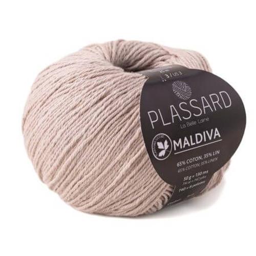 Pelote De Coton Et Lin ? Tricoter Maldiva - Plassard 05 Marron