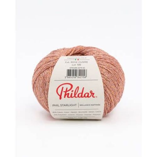 Coton Fantaisie À Tricoter Phil Starlight - Phildar Rose Cuivré