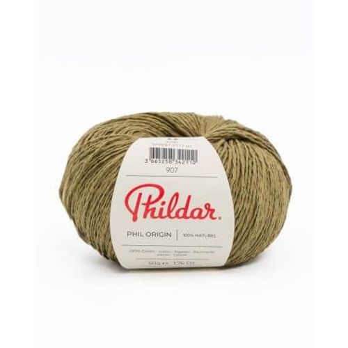 Fil De Coton À Tricoter Phil Origin - Phildar Kaki Vert
