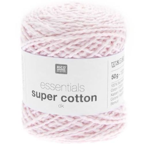 Coton À Tricoter Ou Crocheter Essentials Super Cotton Dk - Rico Design 08 Rose