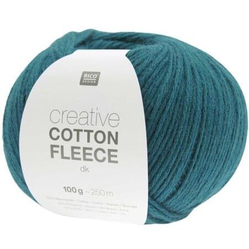 Pelote De Coton Creative Cotton Fleece Dk - 100 Gr - Rico Design 13 Bleu Pétrole
