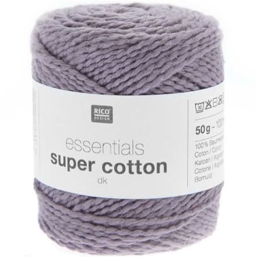 Coton À Tricoter Ou Crocheter Essentials Super Cotton Dk - Rico Design 09 Violet Mauve