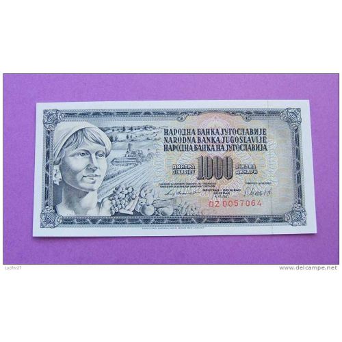 Yougoslavie = Billet  Neuf De 1000 Dinara, Année 1981