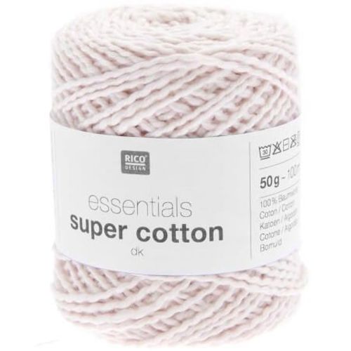 Pelote De Coton ? Tricoter Ou Crocheter Essentials Super Cotton Dk - Rico Design 06 Rose Poudre