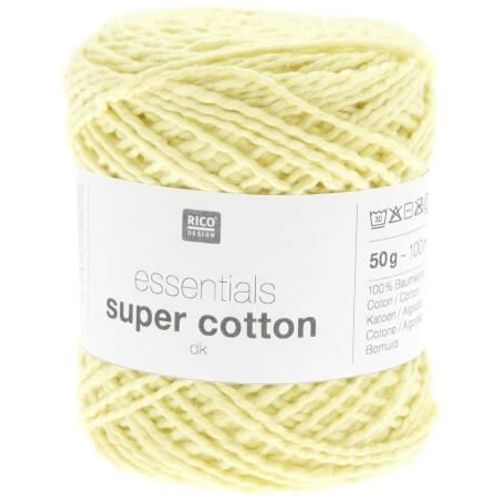 Coton À Tricoter Ou Crocheter Essentials Super Cotton Dk - Rico Design 13 Jaune