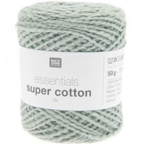 Coton À Tricoter Ou Crocheter Essentials Super Cotton Dk - Rico Design 20 Vert Sauge