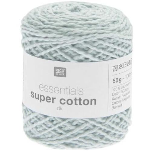 Coton À Tricoter Ou Crocheter Essentials Super Cotton Dk - Rico Design 19 Vert Menthe