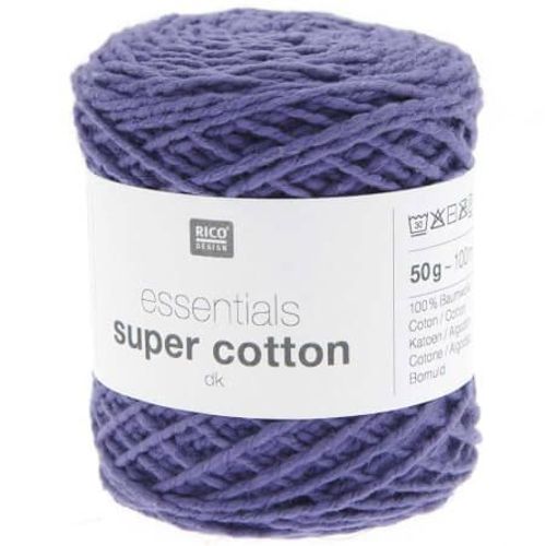 Coton À Tricoter Ou Crocheter Essentials Super Cotton Dk - Rico Design 18 Bleu Roi