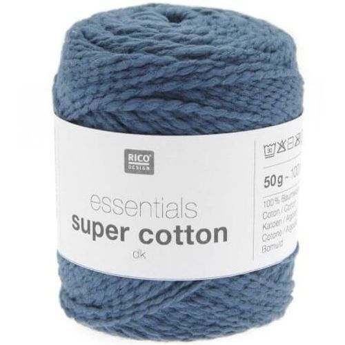 Coton À Tricoter Ou Crocheter Essentials Super Cotton Dk - Rico Design 21 Bleu Pétrole