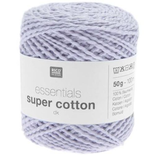 Coton À Tricoter Ou Crocheter Essentials Super Cotton Dk - Rico Design 17 Violet Lilas Clair