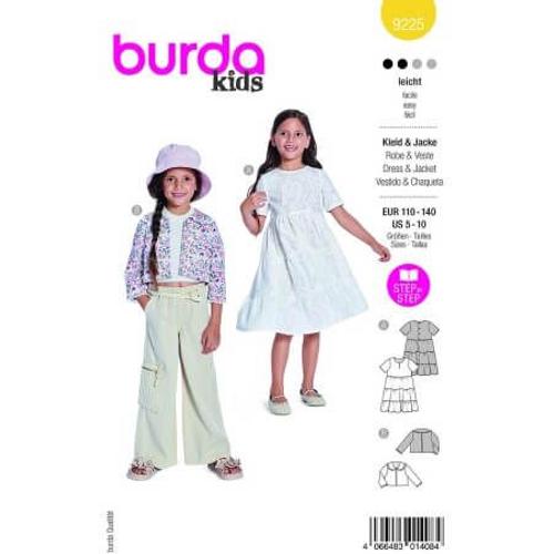 Patron Burda 9225 - Robe A Jupe D?Grad?E Pour Enfants