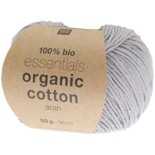 Coton ? Tricoter Essentials Organic Cotton Aran - Rico Design 35 Bleu Lavande