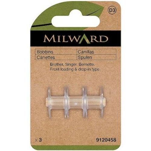 Lot De 3 Canettes Milward - Compatibles Avec Brother, Singer, Bernette : La Solution Polyvalente Pour Votre Machine À Coudre Transparent