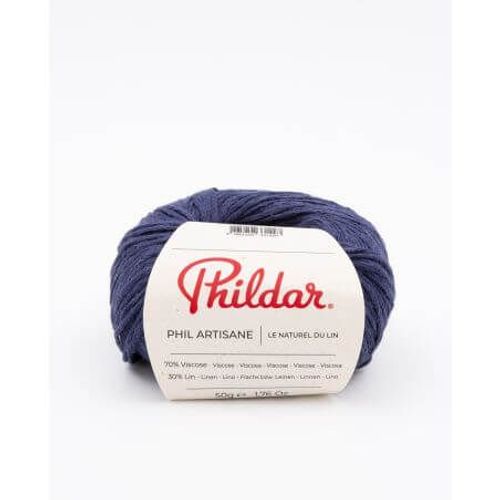 Pelote De Lin À Tricoter Phil Artisane - L'élégance Naturelle Pour Vos Créations Estivales Marine Bleu