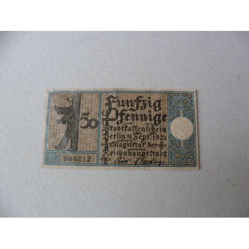 Allemagne 50 Pfennig 1921 Notgelt - Berlin Kreuzberg