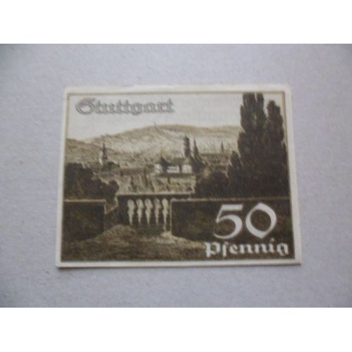 Allemagne 50 Pfennig 1921 Notgelt Stuttgart   Lettre C