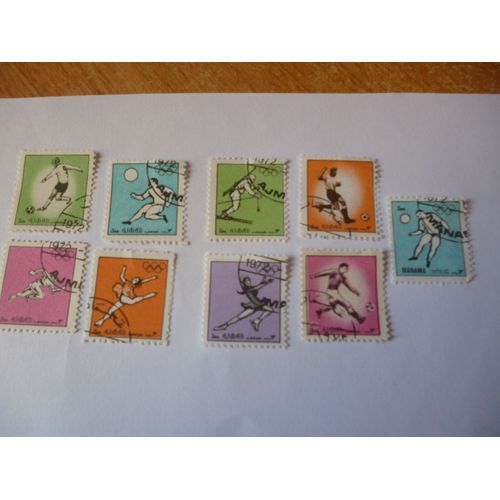 Timbres "Emirats Arabes Unis :Lot De 9 Timbres :Sports 1972".