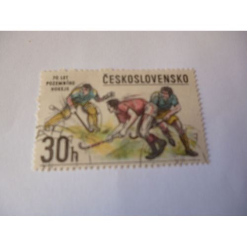 Timbre "Tchécoslovaquie :Hockey Sur Gazon".