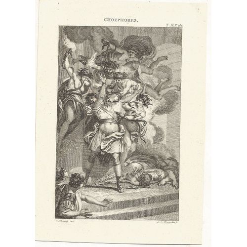Xviiième-Gravure Sur Acier "Choephores"
