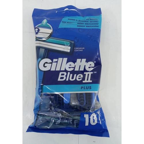 Lot De 50 Rasoirs Jetables Gillette Blue Ii Plus Homme - 5 Sachets De 10 