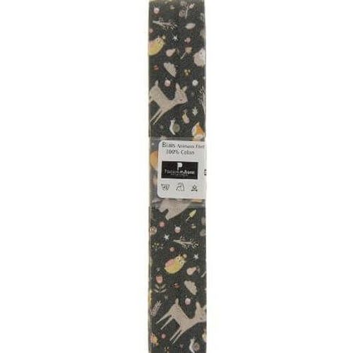 Biais En Coton Motif Animaux De La Fôret 1,5m X 20mm - Passion Rubans Noir