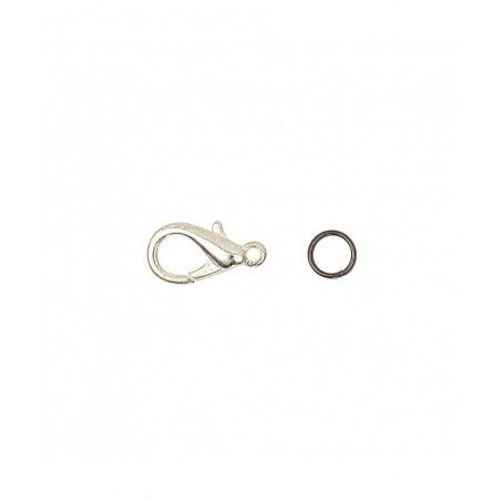 2 Mousquetons Avec Anneaux Doubles Argenté 17 Mm - Rico Design Argent