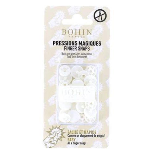 Pressions Magiques - Boîte De 8 Boutons Pression Sans Pince 13 Mm - Bohin Blanc