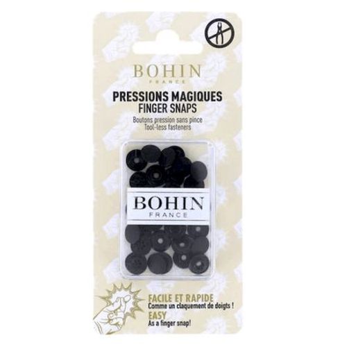 Pressions Magiques - Boîte De 8 Boutons Pression Sans Pince 9 Mm - Bohin Noir