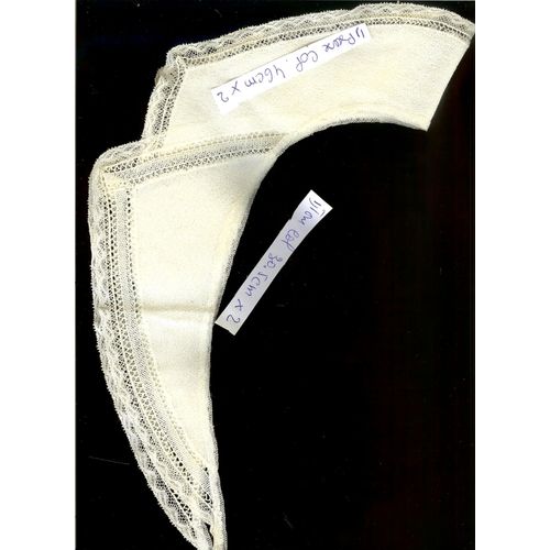 Col Ancien Pongé De Soie Et Dentelle : Encolure 61 Cm -Base Col 12 Cm Hauteur 5 Cm