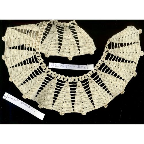 Col Ancien Crochet : Encolure 32 Cm -Base Col 80 Cm Hauteur 7.5cm