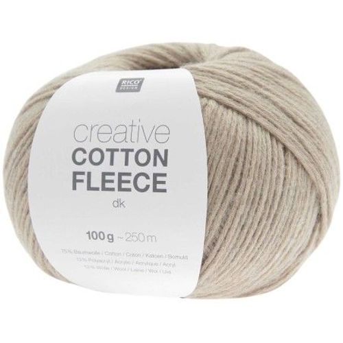 Pelote De Coton Creative Cotton Fleece Dk - 100 Gr - Rico Design 09 Marron Poussière