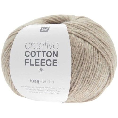 Pelote De Coton Creative Cotton Fleece Dk - 100 Gr - Rico Design 09 Marron Poussi?Re