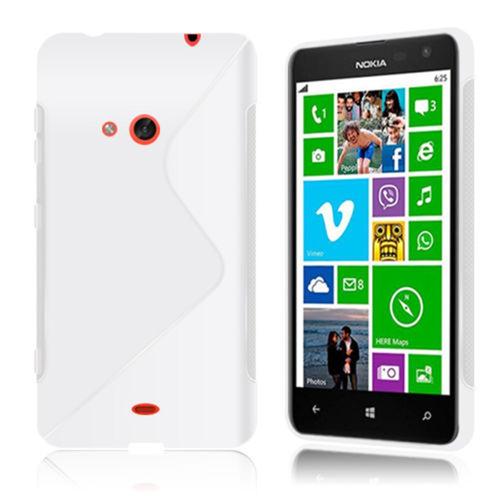 Housses Coque Etui Blanc TPU S Silicone GEL Motif S Vague Nokia Lumia 625 