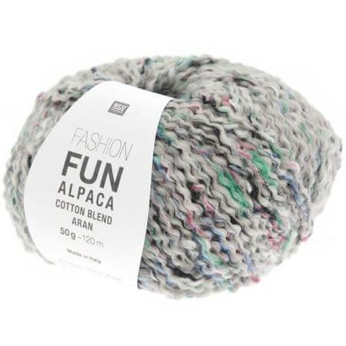 Pelote D'alpage Et De Coton À Tricoter Fashion Fun Alpaca Cotton Blend Aran - Rico Design 007 Gris