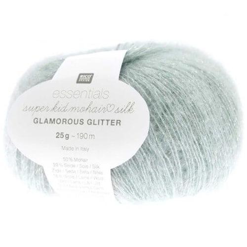 Fil ? Tricoter Essentials Super Kid Mohair Loves Silk Glamorous Glitter: Luxe, Douceur Et Cr?Ativit? - 25gr - Rico Design 05 Aqua